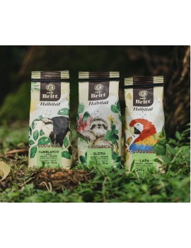Café Britt® — Costa Rican Habitat kafijas komplekts (12 oz.) (3 iepakojumi) (Sloth, Lapa & Cariblanco) — kafijas pupiņas, arabikas kafija, košers, bez lipekļa, gardēdis un vidēji gaišs un tumšs grauzdējums